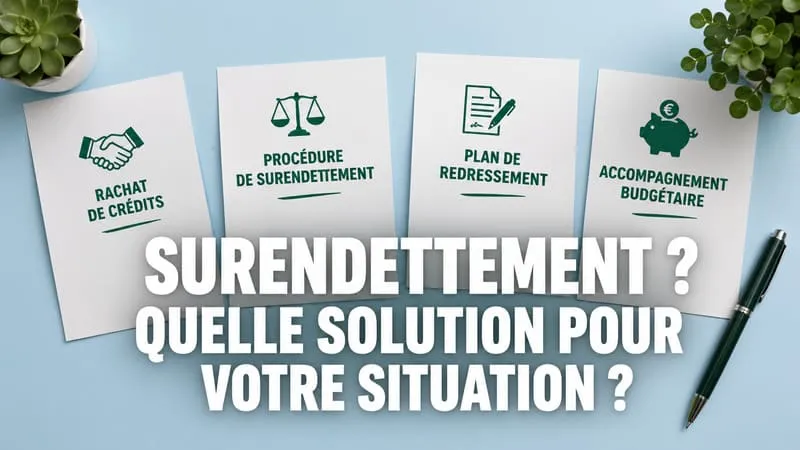 Les quatre solutions face au surendettement : négociation amiable, rachat de crédits, dossier Banque de France, rétablissement personnel