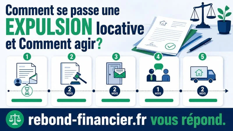Procédure d'expulsion locative : étapes et délais – rebond-financier.fr Illustration des étapes de la procédure d'expulsion locative avec délais légaux