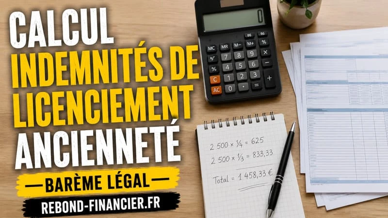 Calcul indemnités de licenciement ancienneté — barème légal 2026 Calculatrice et fiche de paie pour calculer les indemnités de licenciement selon l'ancienneté