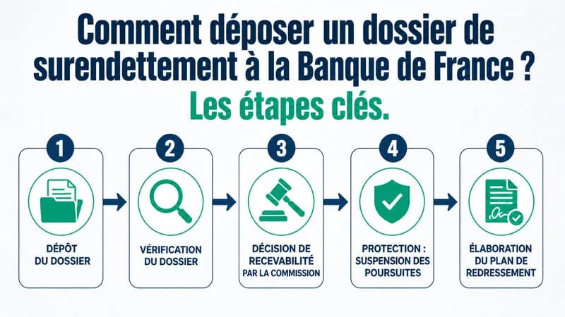 Procédure dossier surendettement Banque de France : étapes du dépôt et traitement commission