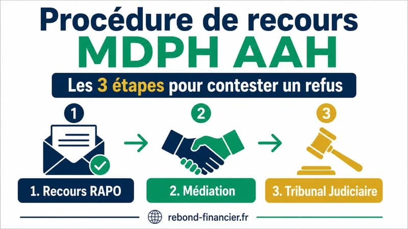 Procédure de recours MDPH AAH - les 3 étapes pour contester