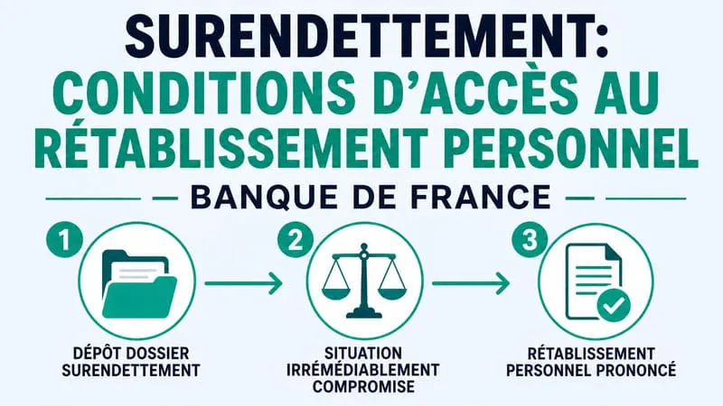 Schéma des conditions d'accès au rétablissement personnel — Banque de France