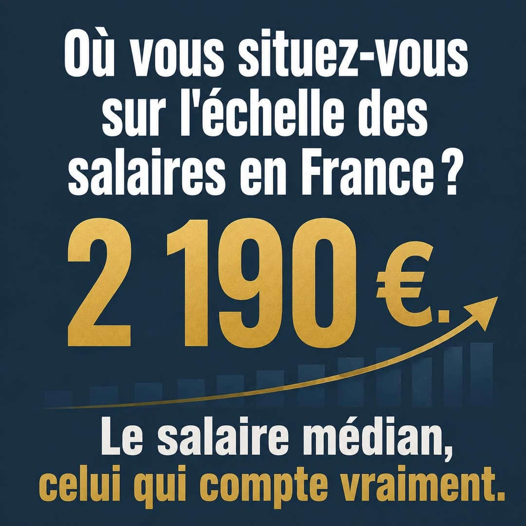 Le salaire médian en France selon l'Insee 2024 Citation carrée : le salaire médian en France est de 2190 euros nets par mois